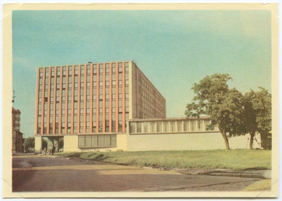 Postkaart (kirjastus Kunst, foto: Rein Maran). Eesti Tööstusprojekti hoone.  duplicate photo