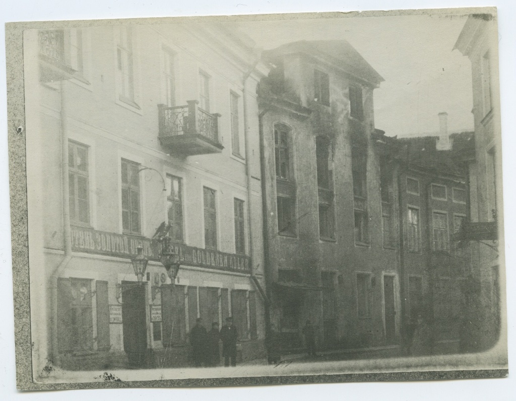 Nõmme, the town theatre ruins after the fire on October 25, 1902. view hall.