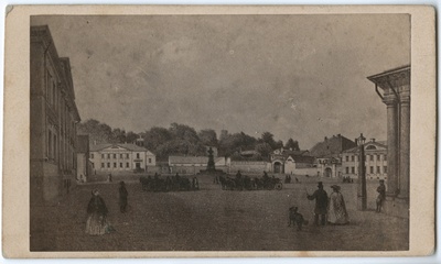 Fotorepro Louis Höflingeri litograafiast Tartu Barclay plats.  duplicate photo