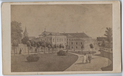 Fotorepro Louis Höflingeri litograafiast. Tartu Ülikooli kirik.  duplicate photo