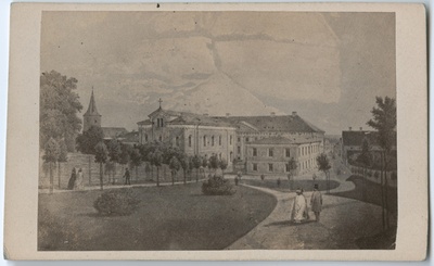 Fotorepro Louis Höflingeri litograafiast. Tartu Ülikooli kirik.  duplicate photo