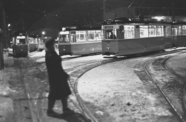 Tallinn Tram Park at night