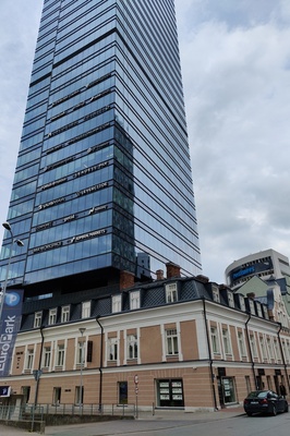 Tallinna ärikeskus. Maakri kvartal. Kõrghoone ja tööstushooned (arhitekt Jacques Rosenbaum) rephoto