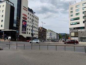 Vaade Rävala puiesteelt Kivisilla tänava suunas Tallinnas rephoto