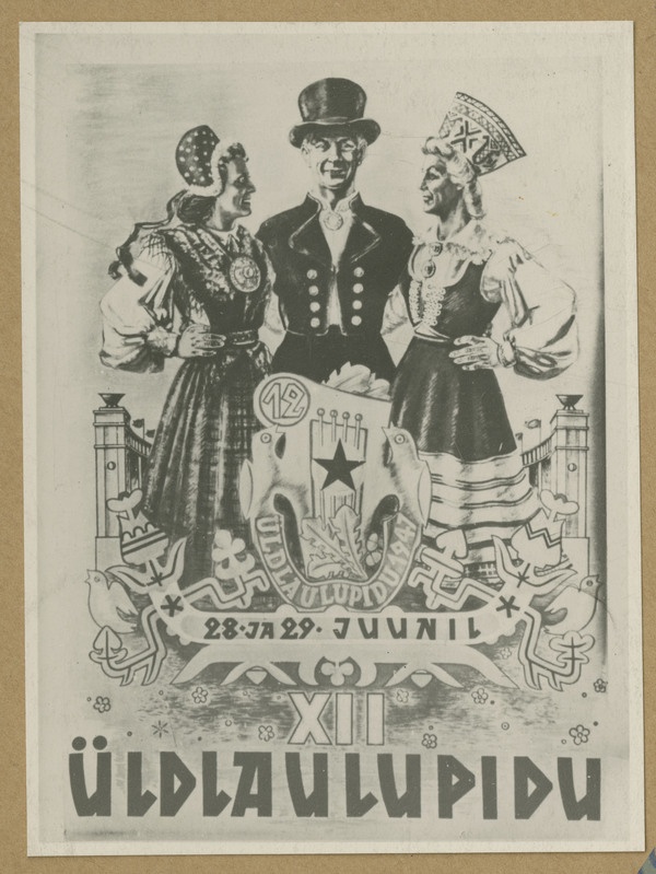 XII Üldlaulupidu. Reprofoto plakatist.