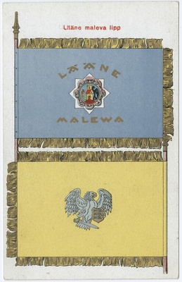Kaitseliidu Lääne maleva lipp - esi- ja tagakülg  similar photo