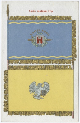 Kaitseliidu Tartu maleva lipp - esi- ja tagakülg  similar photo