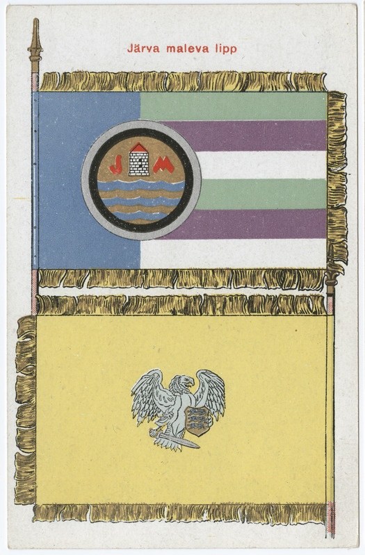 Kaitseliidu Järva maleva lipp - esi- ja tagakülg
