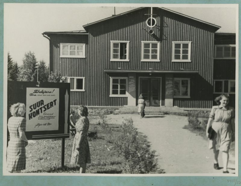 The briquette industry. View of the entrance to the club