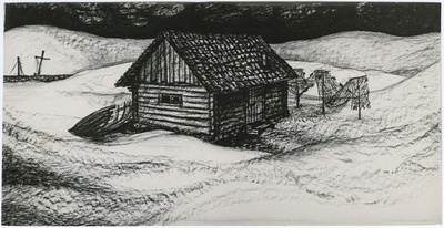 Film "Gladiaator" (1969, rež. Veljo Käsper). Jüri Arraku kavand.  duplicate photo