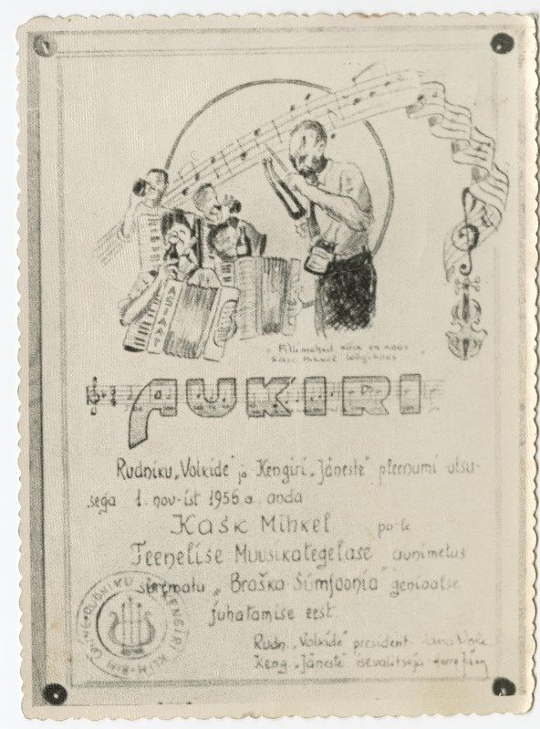 Vangilaagris valmistatud pila-aukiri Mihkel Kasele