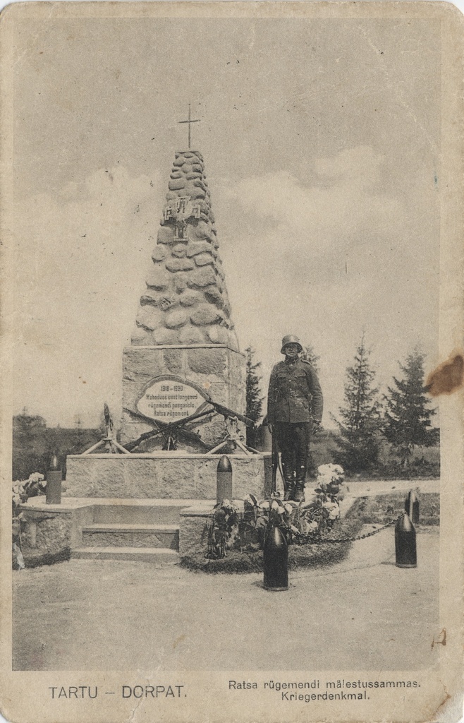 Tartu : rat regiment monument stone = Dorpat : Kriegerdenkmal