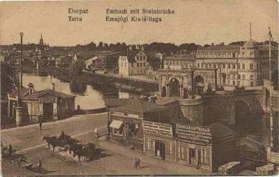 Dorpat : Embach with Steinbrücke = Tartu : Emajõgi Kiwillaga  duplicate photo