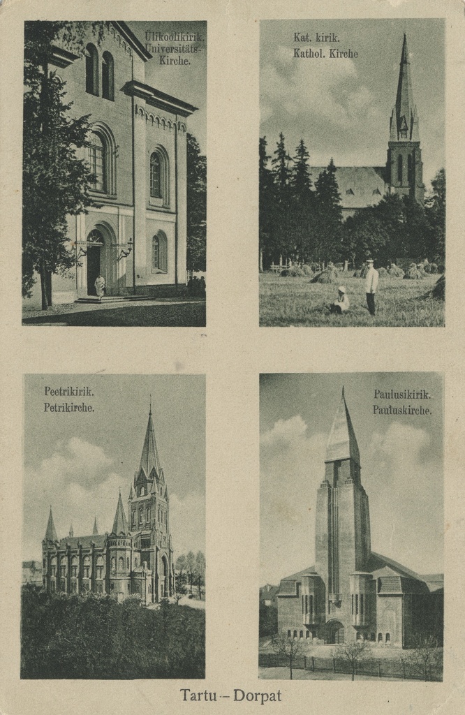Tartu : Dorpat : University Church ; Kat. Church ; Pastorical Church ; Pastorical Church