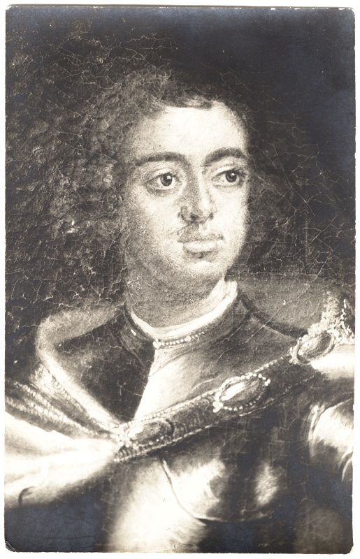 Detail õlimaalist - Peeter I Aleksejevitši portree.