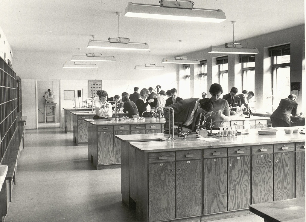 Students in laboratory, 1960s