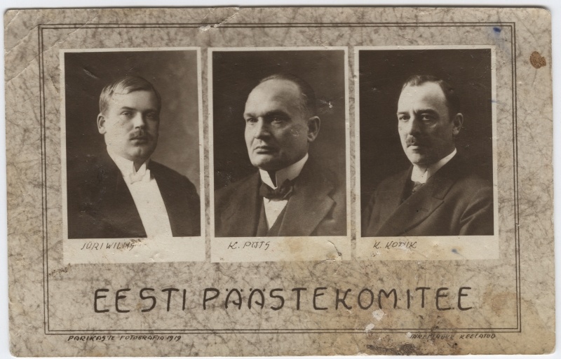 Eesti Päästekomitee liikmed: J.Wilms, K.Päts, K.Konik