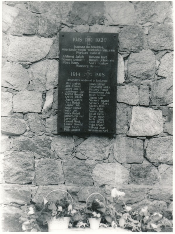 Mälestustahvli avamine Porkuni vallas langenutele