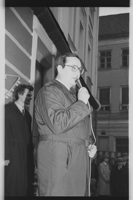 Spring Days of Students 1992, Volbriöö; at the forefront of Ants Water Resurrection greeting students at the Raekoja Square  similar photo