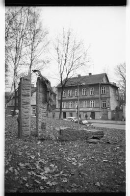 Broken monument on Toomemägi and view of Jakobi Street  similar photo