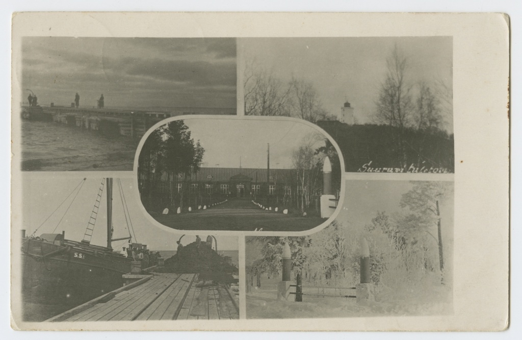postkaart, Suurupi sadam, merekindluse kasarmu, tuletorn