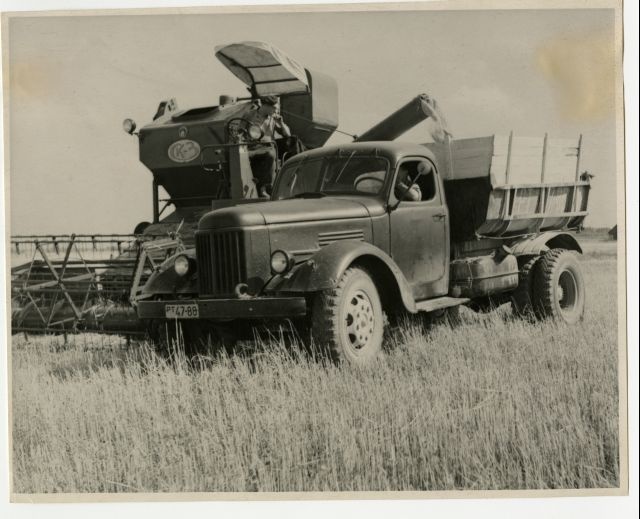 Emptying the combin bunker in the Rakvere district in Vinni sovhose