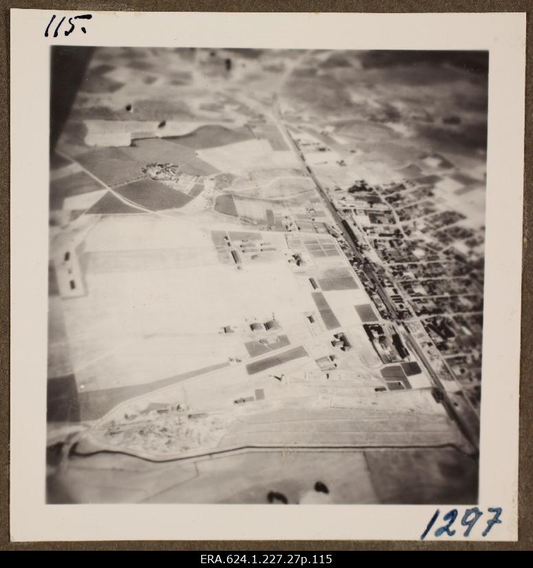 View of the air [Rakvere city and the Air Force Base]; photo 1. Number of photo positives in the air force auction