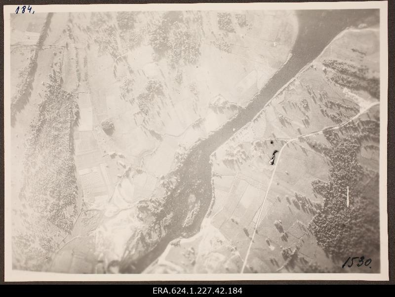 View from the air to the landscape of the river; photo 1. Number of photo positives in the air force auction