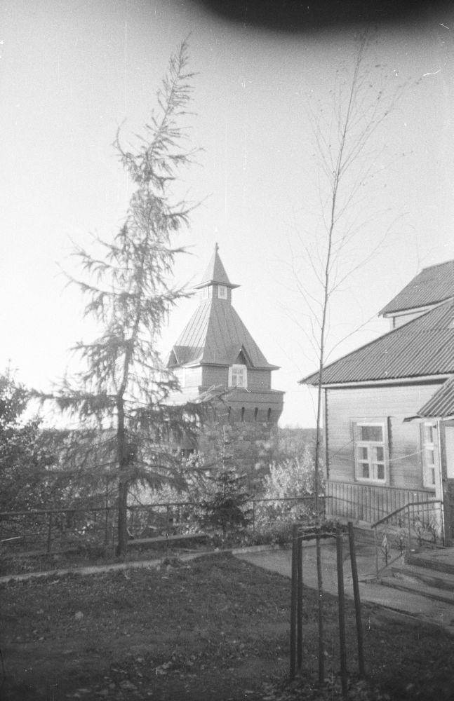 The corner tower of Pühtitsa Orthodox monastery in Kuremäe