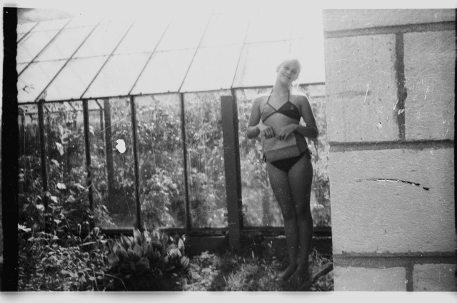 Neiu klaaskasvuhoone kõrval