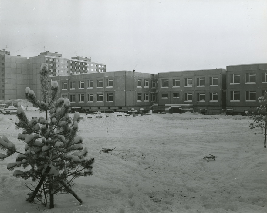 First of the large panels Children's Garden in Lasnamäe V micro district, view of the building