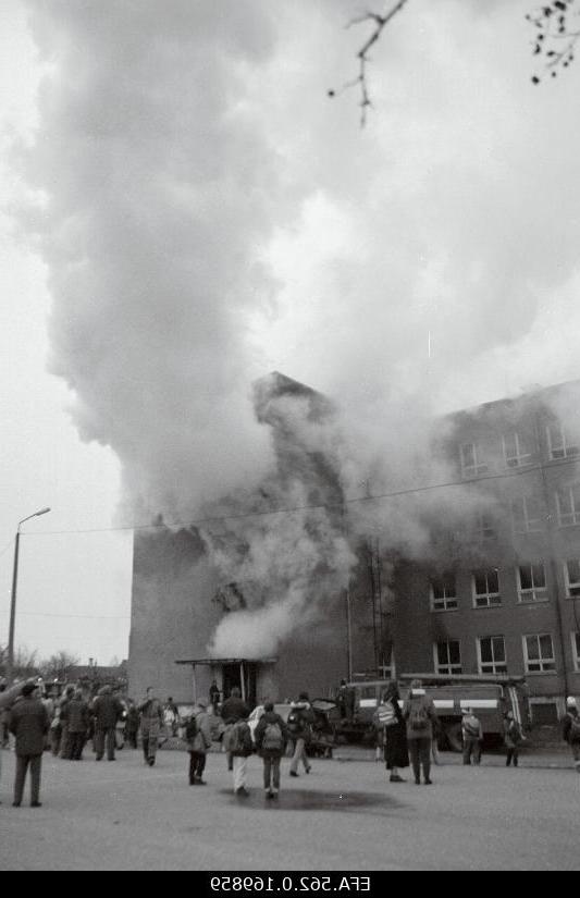 Fire at Saaremaa Gymnasium.