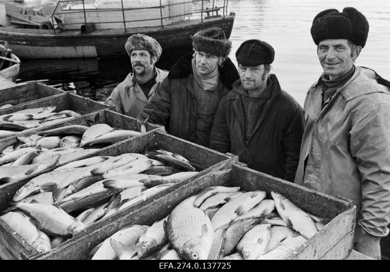 Fishermen (from left): Maidu Solna, Gunnar Lillemets, Ülo Vahnemets and Uno Mertsin.