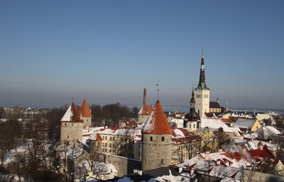 Tallinn. Vaade linnale Patkuli trepilt sadama suunas rephoto