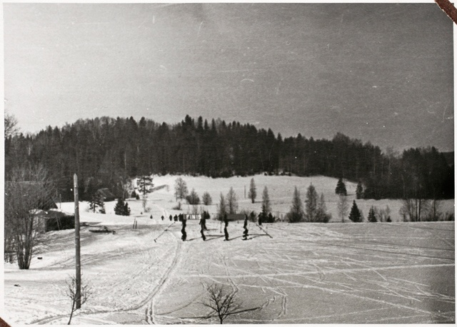 Otepää landscape with ski tracks