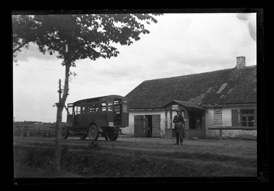 On Otepää tour, an omnibus in front of a shop  similar photo