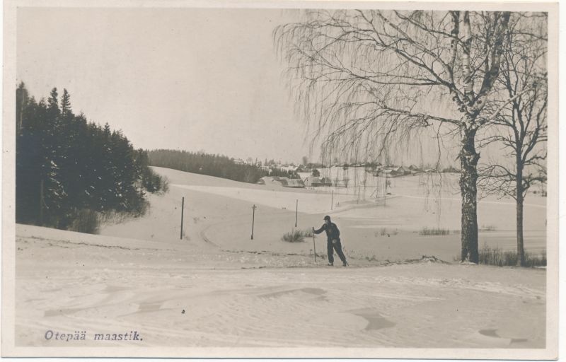 Postcard.  Otepää landscape. Album Hm 7956.