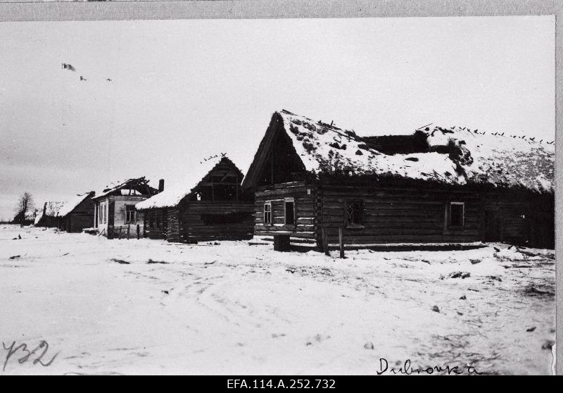 War of Liberty. Battles damaged buildings in Dubrovka village.