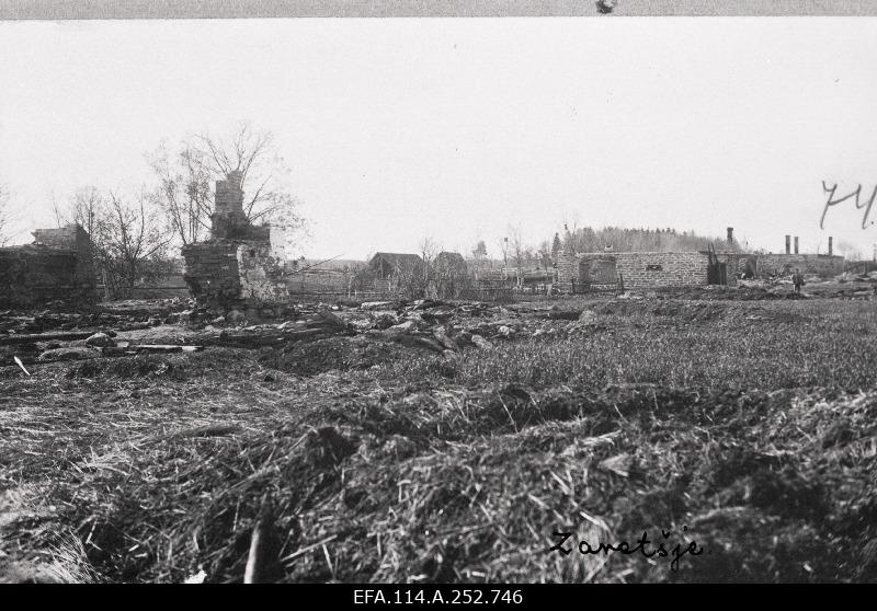 War of Liberty. In battles broken farm buildings in Zaretšje village.