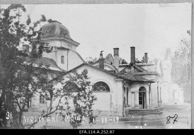 War of Liberty. Main building of Volmari (Valmiera) manor.  duplicate photo