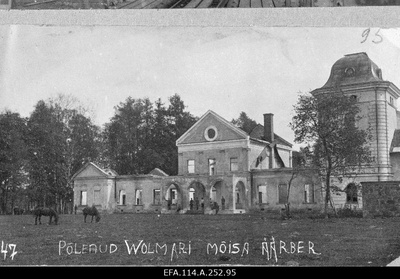 War of Liberty. The main building burned in Volmari (Valmiera) manor.  duplicate photo