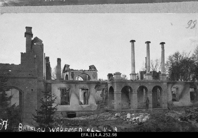 War of Liberty. The ruins of the main building of Bresslau (Braslava) manor.