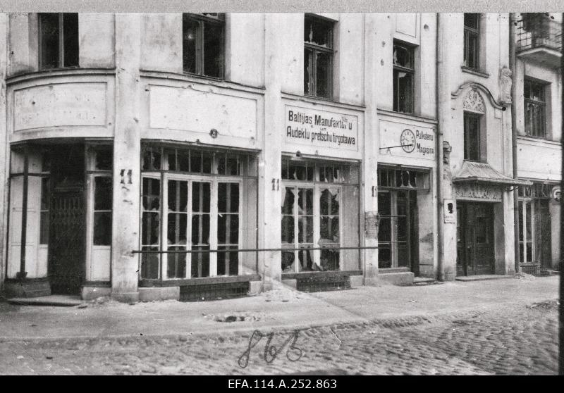 War damage in Riga.