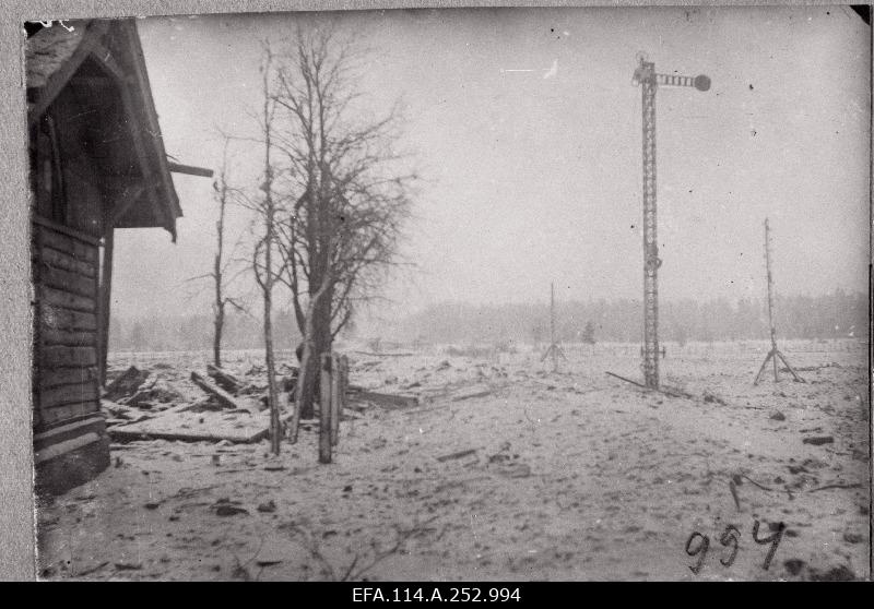 War of Liberty. Broken Railway Sala Railway Station.