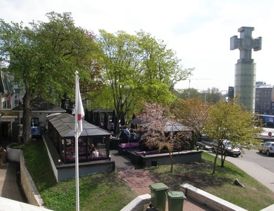 Harju värava trepid, vaade Jaani kiriku suunas. rephoto