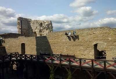 Rakvere castle ruins, walls from the north rephoto