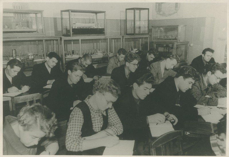 TPI laevajõuseadmete eriala üliõpilased loengul, 1950.-ndad a.