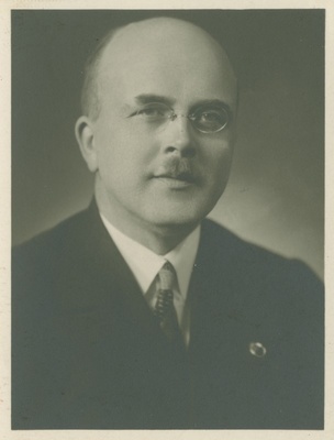Paul Volmer, TPI metallide tehnoloogia kateedri dotsent, portree, 1930.-ndad a.  duplicate photo