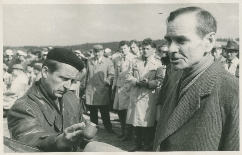TPI uue hoonetekompleksi nurgakivi asetamise tseremoonia Mustamäel. Kõneleb füüsikaprofessor, endine TPI rektor A. Altma,  23. mai 1962.a.