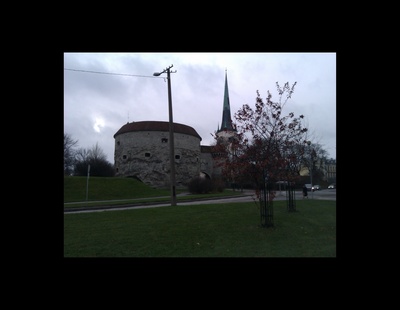 Vaade Paksule Margareetale ja Oleviste kirikule. rephoto